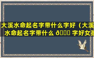 大溪水命起名字带什么字好（大溪水命起名字带什么 🐒 字好女孩）